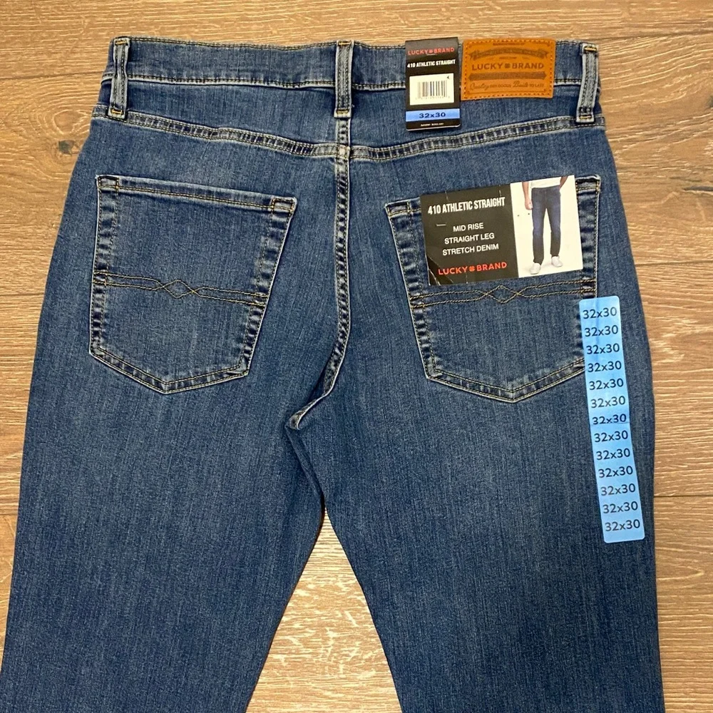 NWT Lucky Brand Men's Slim Straight Jeans in Medium Blue Wash 32X30